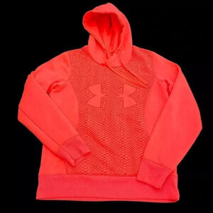 Under Armour Womens Hoodie Logo Snake Print Cold Gear Semi Fitted Storm